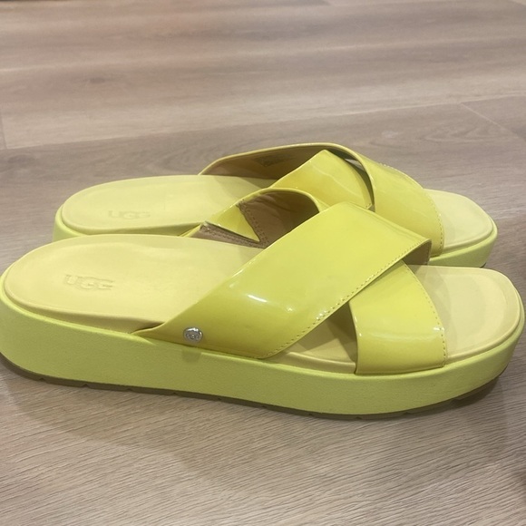NEW UGG Emily Platform Slide Sandal Yellow Women’s 9 - Picture 8 of 8